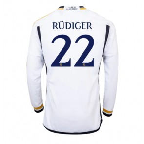 Real Madrid Antonio Rudiger #22 Replica Home Stadium Shirt 2023-24 Long Sleeve